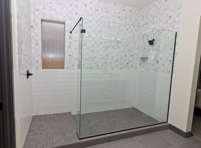 Walk-in Shower with Large Tiles